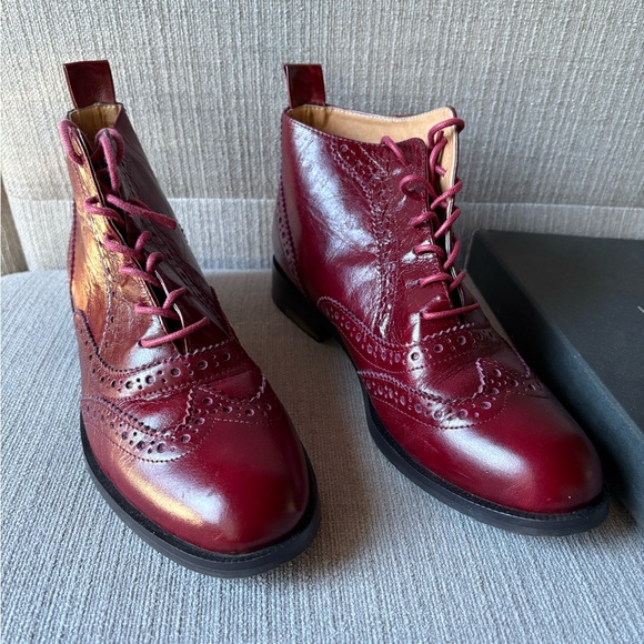 Kate Kanzer Red Brogue Ankle Boots - Picture 3 of 9